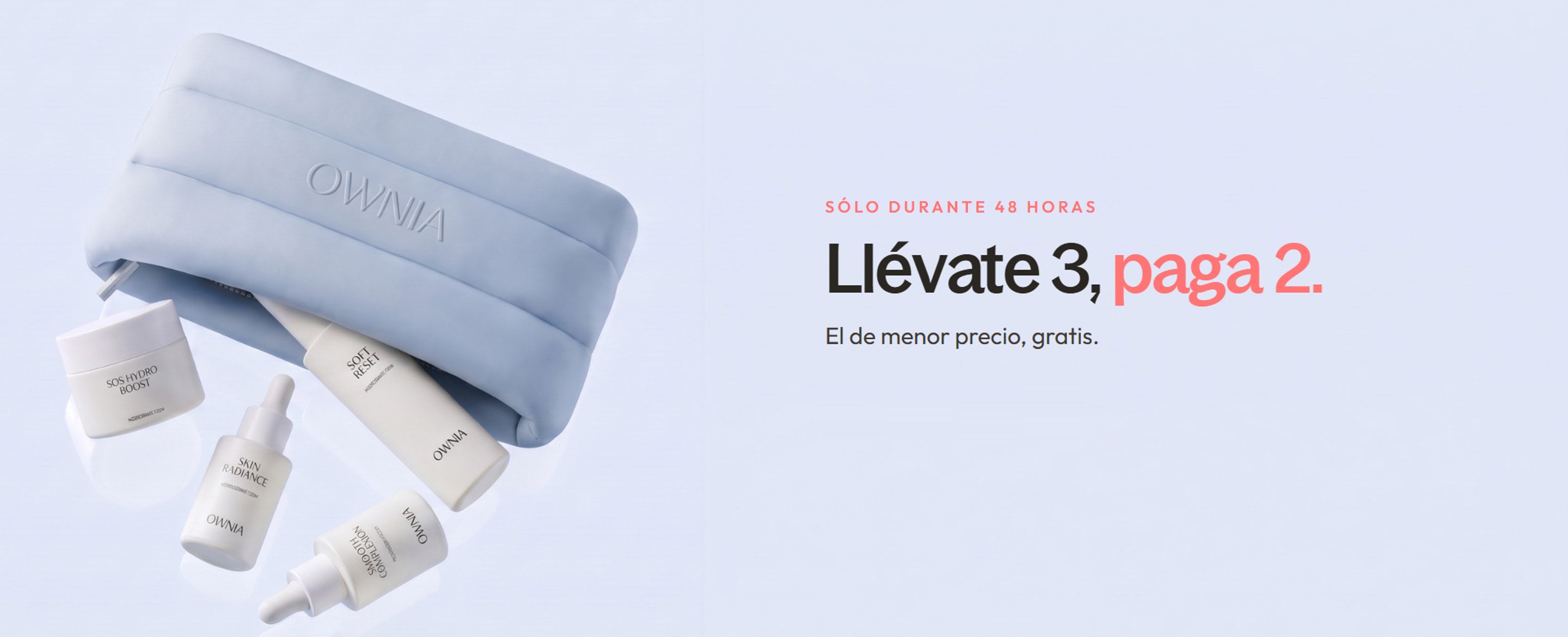 3x2 en productos individuales, sólo durante 48 horas: llévate 3, paga 2, el de menor precio gratis
